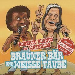 Brauner Bär und weisse Taube