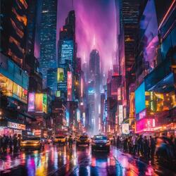The colors of the night view