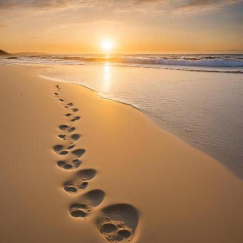 footprints on the sand