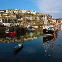 English Channel: Fishing Port with Boat, Sea & Seagull