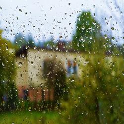 Rain on a Window: Raindrops on Glass (Winter)