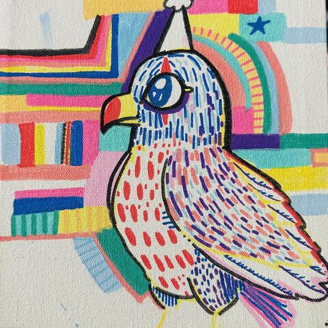 A Falcon in Clown Makeup