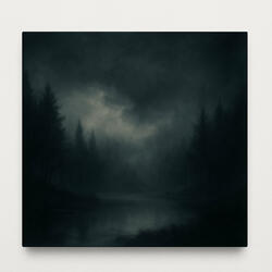 Misty Fields at Dusk