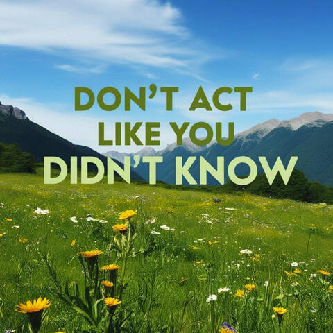 Don't Act Like You Didn't Know