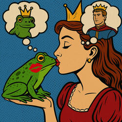 Groene kikker (Ik ben groen, geef me een zoen)