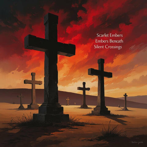 Scarlet Embers Beneath Silent Crossings