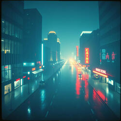 Neon Shadows in the Alley