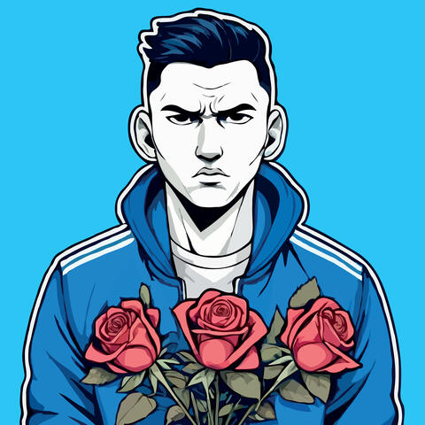 Вася с букетом