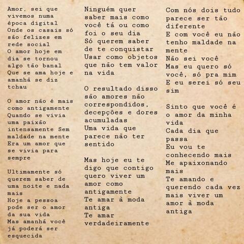 Amor à Moda Antiga