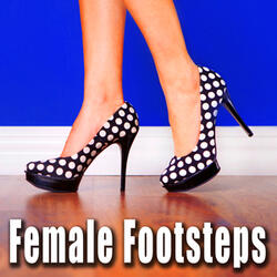 Women's Thin High Heel Shoes Running on Concrete Floor