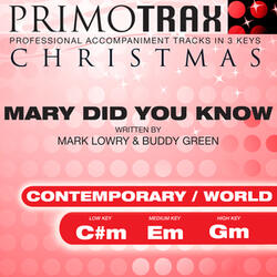 Mary Did You Know? - (High Key - Gm) Performance Backing Track