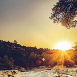 The warm sun fades away