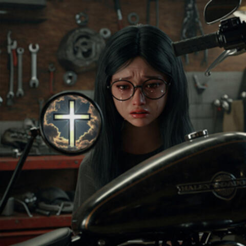 Cross in the Harley's Mirror