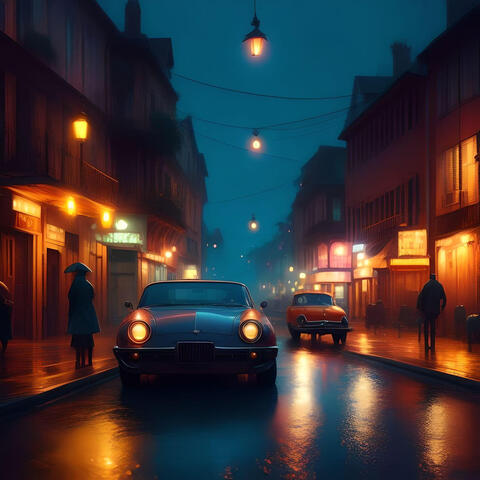 Bluesy raining night