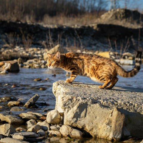 Water's Tranquil Embrace: Cat Oasis Symphony