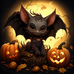 Bat's Nocturnal Flight of Halloween Fear