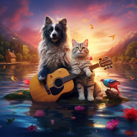Cat and Dog Spring Harmony: Music by the Spring