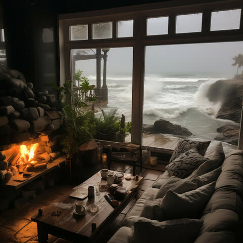 Elements Unleashed: Rain, Ocean, and the Crackling Fire