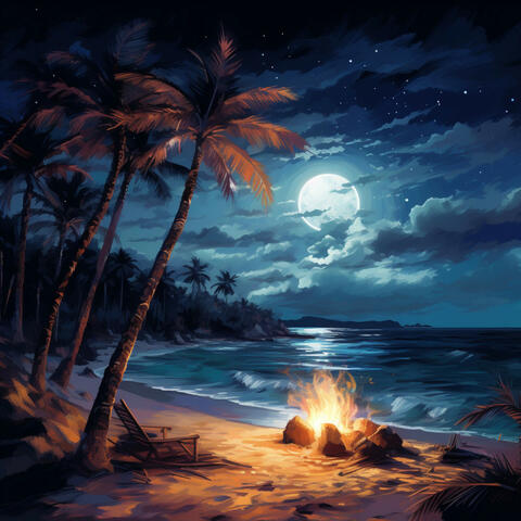Oceanic Flames: Beach Bonfire Reverie