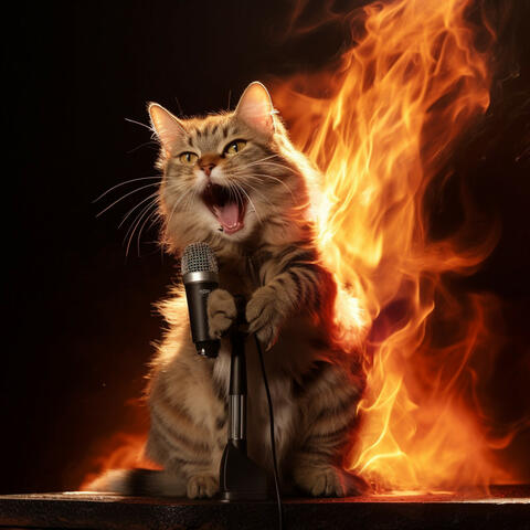 Fire Cat Serenity: Feline Flame Melodies