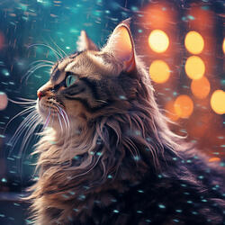 Cat's Rainy Echoes