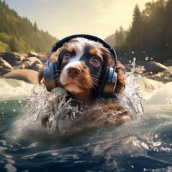 Dogs Streamside Playful Echo