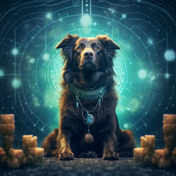 Tranquil Flow of Raindrop Dog