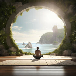 Meditation Beside Ocean Horizon