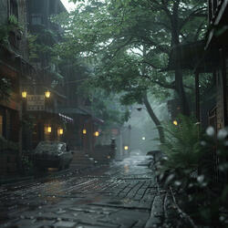 Rain Background for Productive Environment