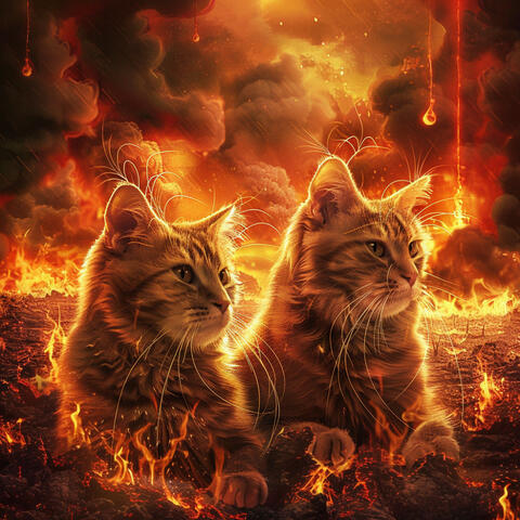 Whiskers and Warmth: Serene Fire Tunes for Cats