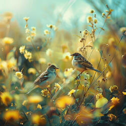 Serene Dawn Awakens with Birds