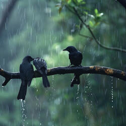 Serene Rain and Avian Chorus