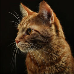 Ginger's Gentle Gaze in the Gleam of Galaxy