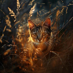 Warm Whisker Comfort in Fire's Glow