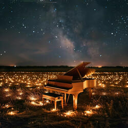 Teclas De Piano En Camino Estrellado