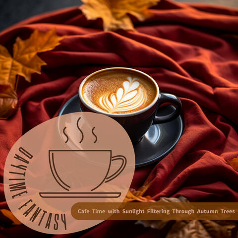 Cafe Time with Sunlight Filtering Through Autumn Trees