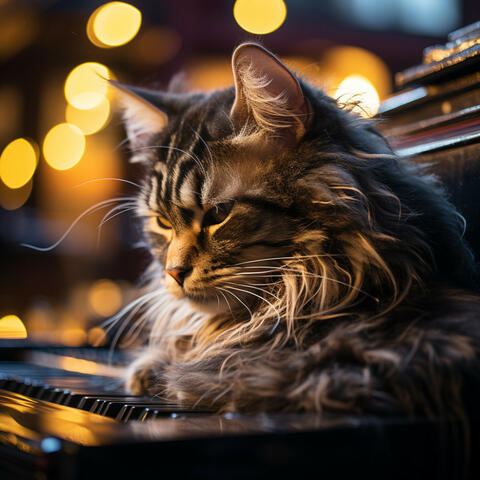 Gato Zen Con Teclas De Piano Lluviosas