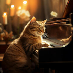 Cats Piano Twilight Leap