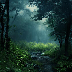 Symphonic Rainfall Amidst Birdsong