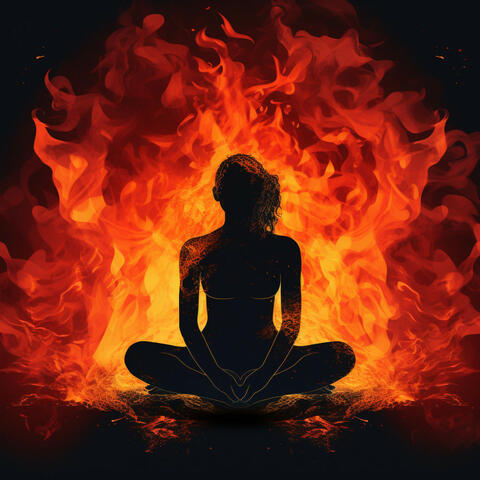 Zen Yoga by the Fire: Nature's Fiery Dance