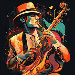 Neon Jazz Groove Scene