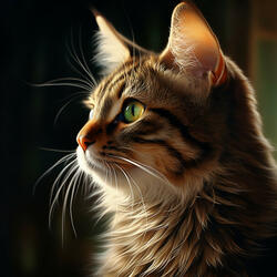 Cat's Tranquil Waterfall Dream