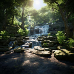 Waterfall's Gentle Embrace for Peaceful Nights