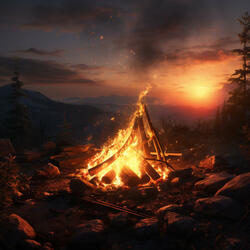 Dog's Peaceful Fire Ambiance