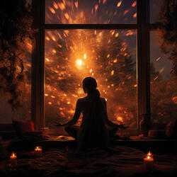 Ritmo Tranquilizante Del Yoga En El Fuego