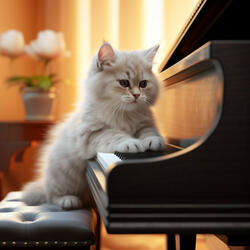 Feline Piano Twilight Echo