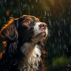 Refugio Reconfortante Para Perros En La Lluvia