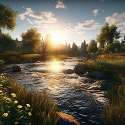 Calming River for Yoga Harmony