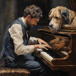 Perros Piano En La Sinfonía Del Atardecer