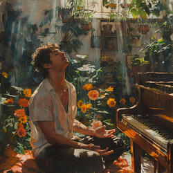 Viaje De Relajación Sereno Del Piano